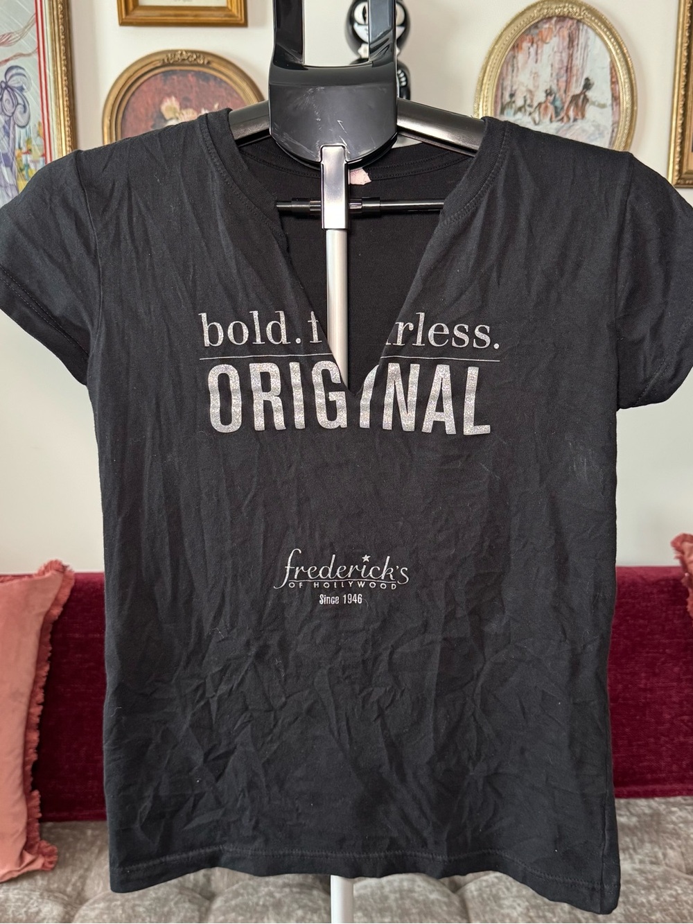 Frederick's of Hollywood Black Graphic 'ORIGINAL' Tee